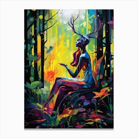 'Deer In The Forest' Canvas Print