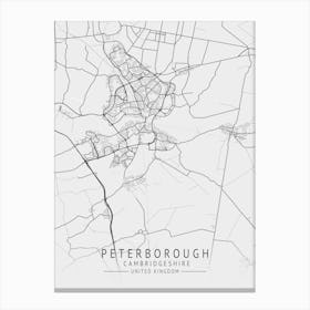 Peterborough City Map Canvas Print