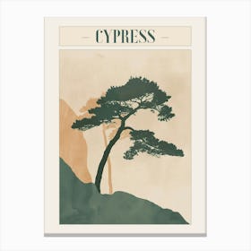 Cypress Tree Minimal Japandi Illustration 1 Poster Canvas Print