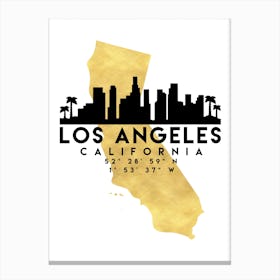 Los Angeles California Silhouette City Skyline Map Canvas Print