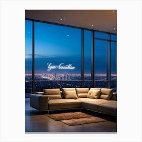 A Beautifully Calligraphed Sign Expressing Gratitude Hovering Gracefully Under Soft Led Lights Pla (4) Canvas Print