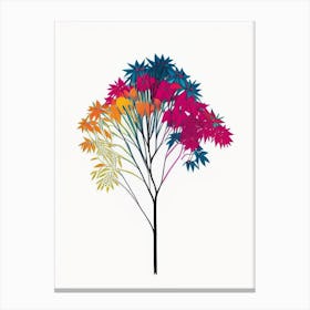 Umbrella Tree Floral Minimal Line Drawing 1 Flower Canvas Print