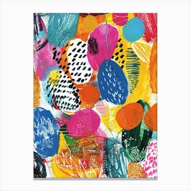 Abstract Jelly Bean Pattern Painting Canvas Print