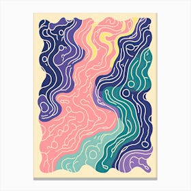 Abstract Landscape Risograph Style 26 Canvas Print