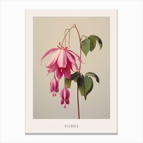 Floral Illustration Fuchsia 3 Poster Canvas Print