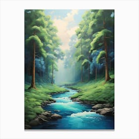 Stream In The Forest 3 Canvas Print