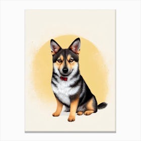 Swedish Vallhund Illustration dog Canvas Print