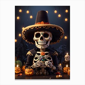 Day Of The Dead Skeleton 4 Canvas Print