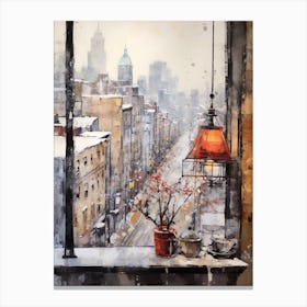 Winter Cityscape New York City Usa 2 Canvas Print