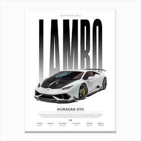 Lamborghini Huracan Sto Cool Sports Car Automotive Supercar Canvas Print