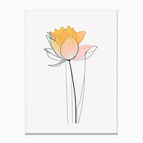 Lotus Flower Bouquet Minimal Line Drawing 1 Canvas Print