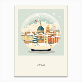 Vilnius Lithuania 3 Snowglobe Poster Canvas Print