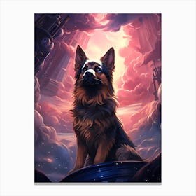 Dog In Space Canvas Print