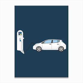 Electric Car Charging Canvas Print