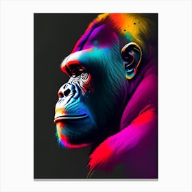 Side Profile Portrait Of A Gorilla Gorillas Tattoo 2 Canvas Print