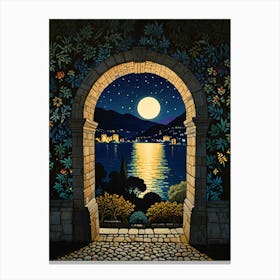 Moonlight Through The Arch Canvas Print