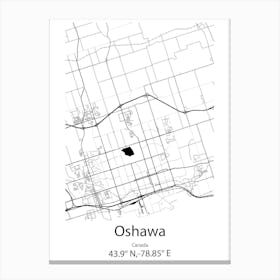 Oshawa,Canada Minimalist Map Canvas Print