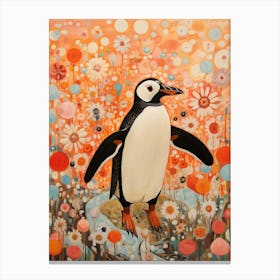 Penguin 1 Detailed Bird Painting Canvas Print