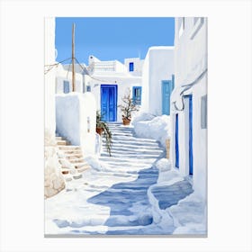Blue Doors In Mykonos Canvas Print