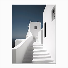 Santorini, Greece, Photography In Black And White 4 Canvas Print