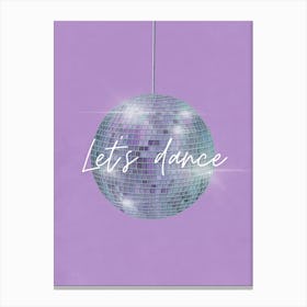 Purple Let's Dance Disco Ball Canvas Print