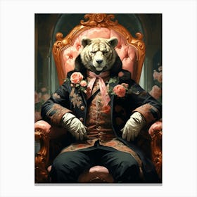 Tiger In The Throne Canvas Print