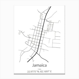 Jamaica,Cuba Minimalist Map Canvas Print