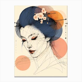 Japan Traditional Geisha Illustration By Ad 139 Canvas Print