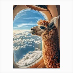 Llama Airplane Window Canvas Print