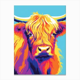 Colour Pop Highland Cow 2 Canvas Print