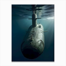 Submarine In The Ocean-Reimagined 32 Canvas Print