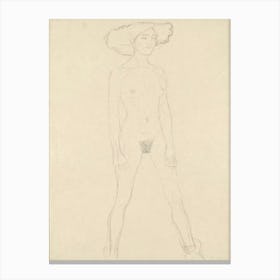 Standing Female Nude, Gustav Klimt Canvas Print