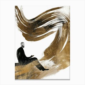 Man Sitting On A Bench 1 Canvas Print