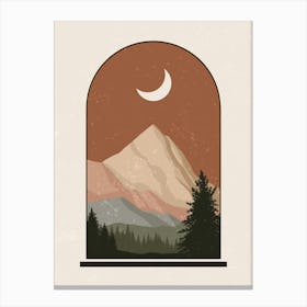 Mountain Landscape In A Window Canvas Print