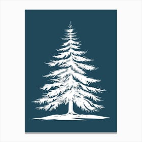 Spruce Tree Minimalistic Drawing 3 Canvas Print