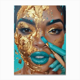 Gold Face 13 Canvas Print