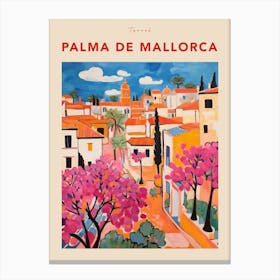 Palma De Mallorca Spain 3 Fauvist Travel Poster Canvas Print