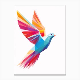 Colourful Geometric Bird Dove 2 Canvas Print