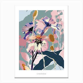 Colourful Flower Illustration Poster Cineraria 6 Canvas Print