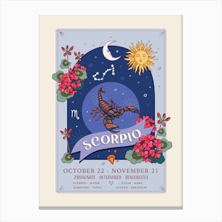 Zodiac Sign Scorpio Canvas Print