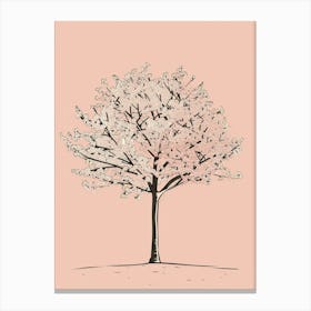 Cherry Tree Minimalistic Drawing 2 Canvas Print