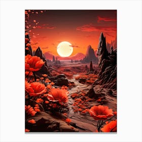 Red Poppies In The Desert Canvas Print