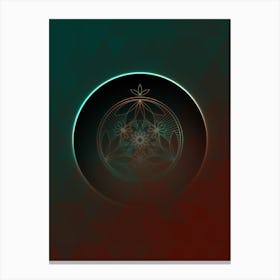 Geometric Neon Glyph on Jewel Tone Triangle Pattern 307 Canvas Print