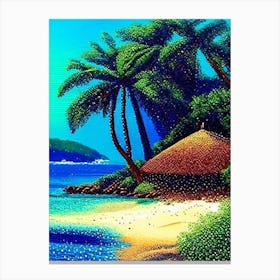 Marajo Island Brazil Pointillism Style Tropical Destination Canvas Print