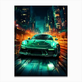 Porsche 911 At Night Canvas Print