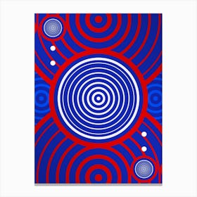 Geometric Abstract Glyph in White on Red and Blue Array n.0002 Canvas Print