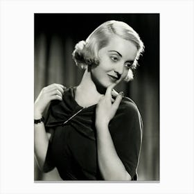 Actress Bette Davis Looking Glamorous Canvas Print