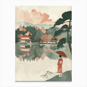 Kyoto Japan 8 Retro Illustration Canvas Print