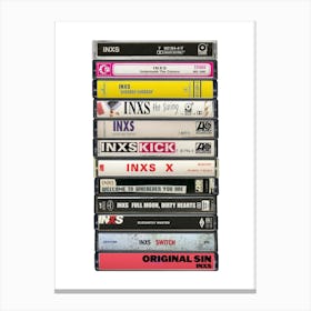 Inxs - Music Poster - Albums on Cassette Print Canvas Print