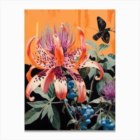 Surreal Florals Bee Balm 1 Flower Painting Canvas Print